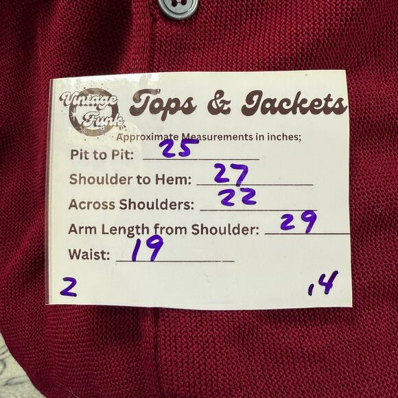 Barclay Burgundy Knit Cardigan Men’s Large USA Made 100% Acrylic Vintage - Picture 5 of 5